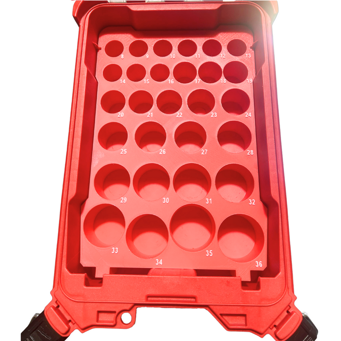 Milwaukee Mechanics Packout Tray – Metric 29-Piece Deep-Socket Holder Fits Milwaukee Packout Compact Organiser (48-22-8435)