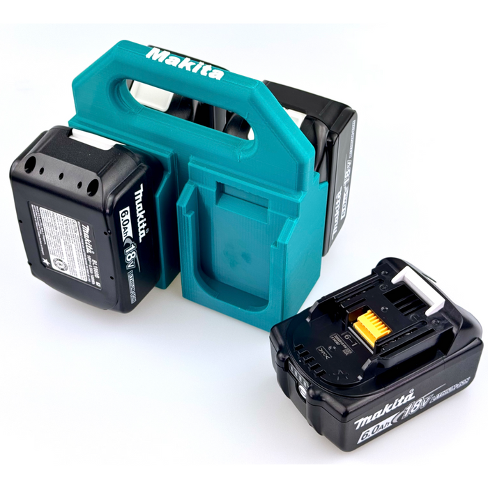 Makita 18V Battery Caddy – 4 or 6 Slot Holder - Store Makita 18V Batteries with This 3D Printed Tool | Perfect Home Improvement Gift for Him