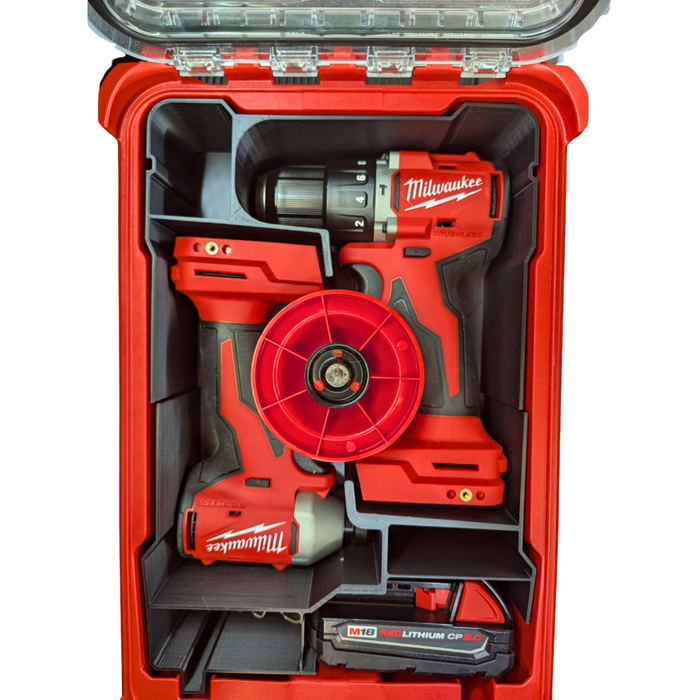Compact Packout Insert Compatible with Milwaukee M18 Drill & Impact Driver – Custom 3D Printed Tool Storage Insert for Model 3650-22CT – Durable, Easy Install & Organise Your Workshop Tools
