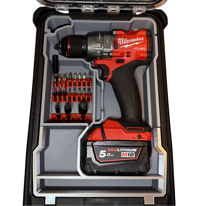 Milwaukee Packout Inlay β M18 FPD3 Drill Holder Fits Compact Packout Organiser 48-22-8435 | Model 2904-20 (M18 FPD3)
