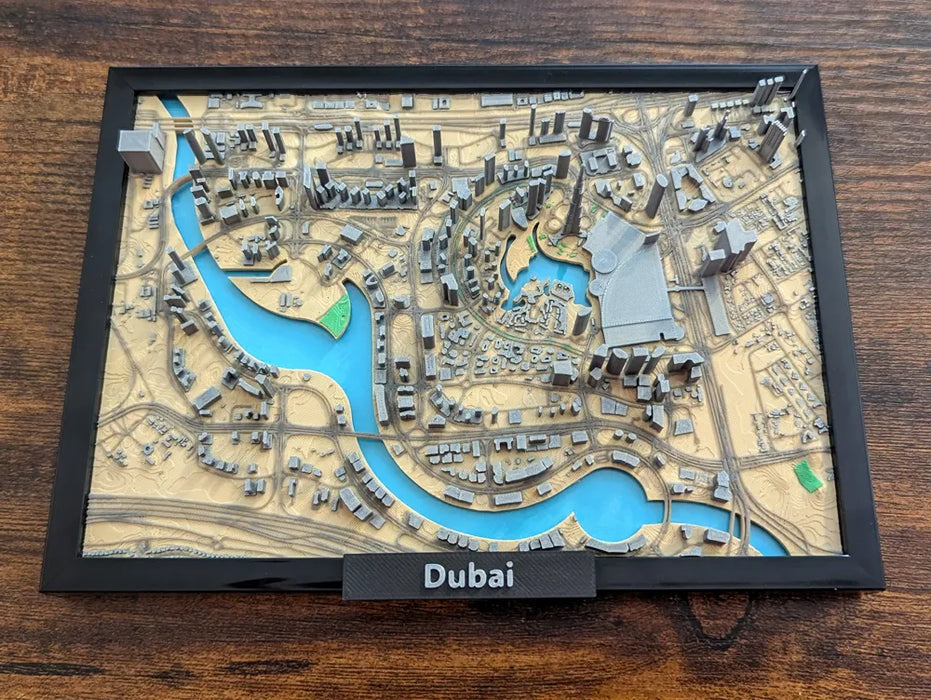 Dubai 3D Miniature Map – Multi-Coloured City Art & Gift