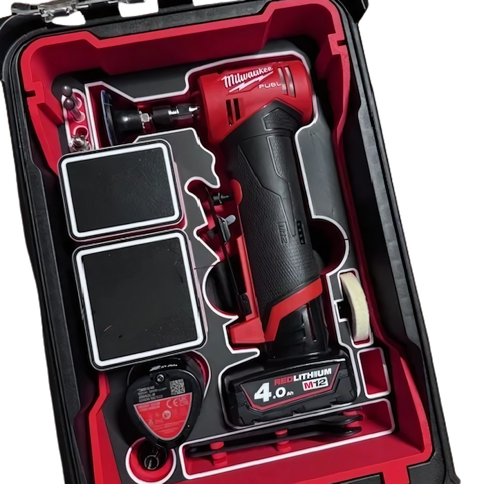 Milwaukee M12 FUEL Angle Grinder Packout Insert – Fits Compact Organiser 4822-8435 | Space for 2 Batteries & Accessories