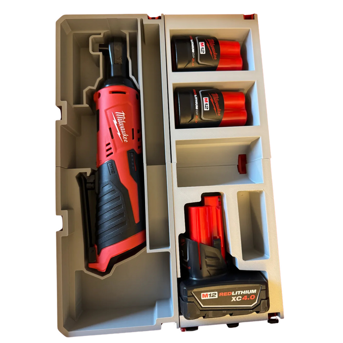 Milwaukee M12 3/8" Ratchet Packout Organiser Insert – Custom Tool Storage for Model 2457-20