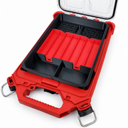 Bit storage insert fitted in Milwaukee PACKOUT 48228436 with removable centre trays