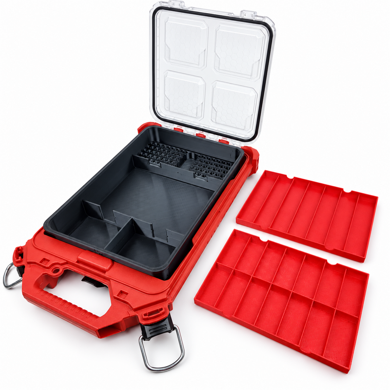 PACKOUT compact organiser showing insert and both removable trays