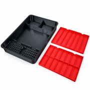 Standalone PACKOUT bit-storage insert and two removable centre trays