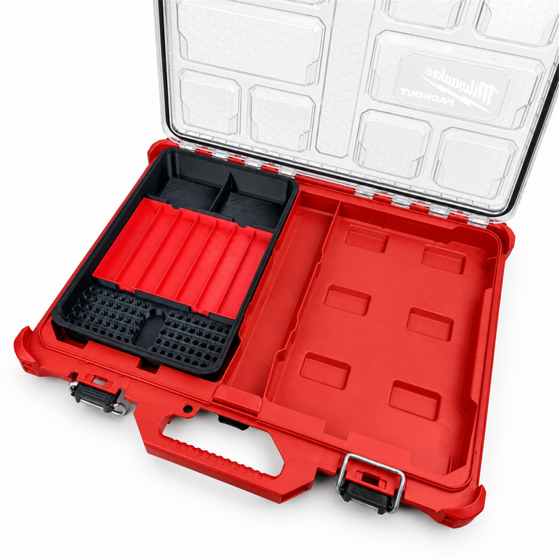 Overhead view of insert fitted in the full-size low-profile PACKOUT organiser
