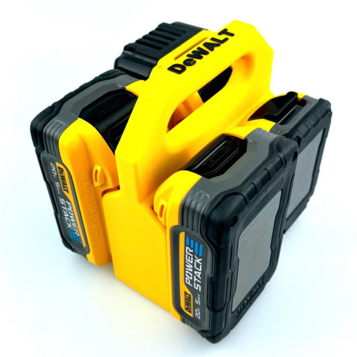 DeWALT 20V / 20V Max Battery Caddy – 4 or 6 Slot Holder - Store Batteries with This 3D Printed Tool | Perfect Home Improvement Gift for Him