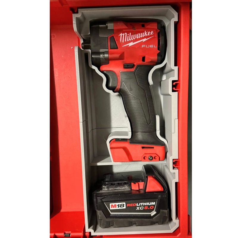 Milwaukee M18 Impact Wrench Packout Insert - Optional Slim Organiser for M12 FUEL Ratchet