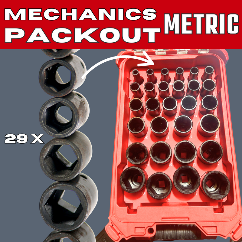 Milwaukee Mechanics Packout Tray – Metric 29-Piece Deep-Socket Holder Fits Milwaukee Packout Compact Organiser (48-22-8435)