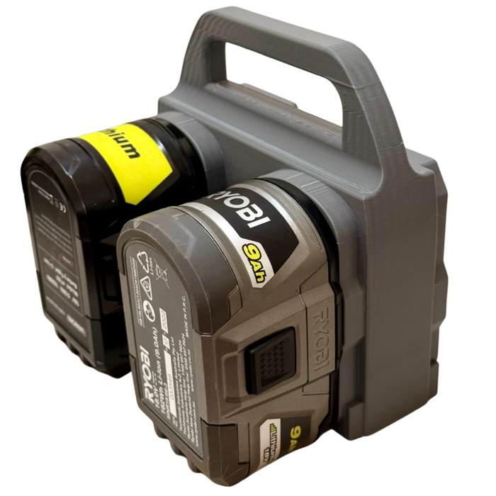 Ryobi 18V Battery Caddy – 4-Slot Holder | Portable Battery Carrier | PETG | Australian Made
