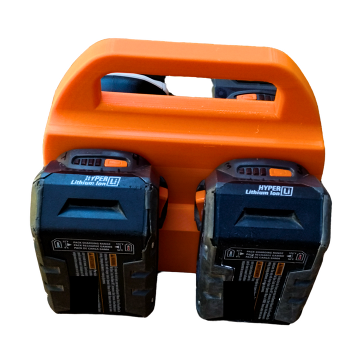 AEG 18V Battery Caddy – 4 Battery Holder - Store 18v Batteries with This 3D Printed Tool | Perfect Home Improvement Gift for Him