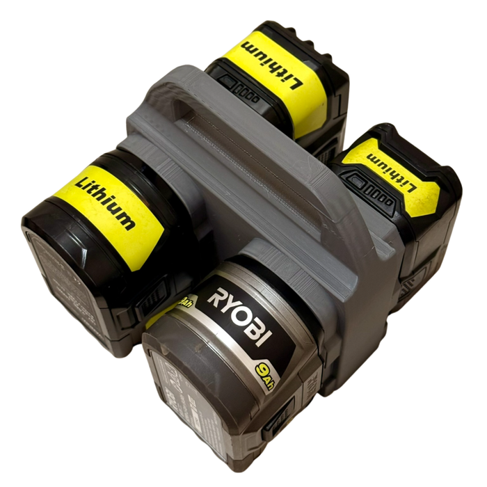 Ryobi 18V Battery Caddy – 4-Slot Holder | Portable Battery Carrier | PETG | Australian Made