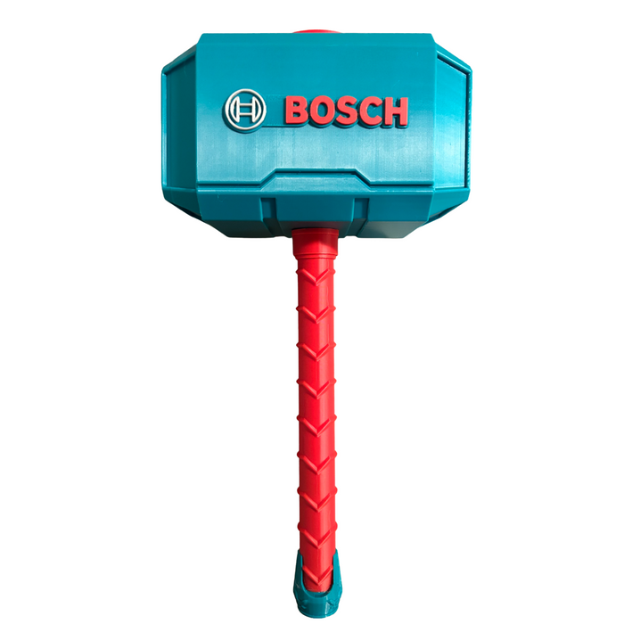 🔨 Bosch Thor’s Hammer Display & Collectors Piece – Teal & Red Workshop Decor