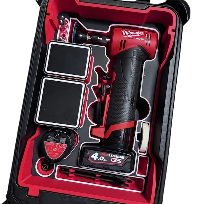 Milwaukee M12 FUEL Angle Grinder Packout Insert – Fits Compact Organiser 4822-8435 | Space for 2 Batteries & Accessories