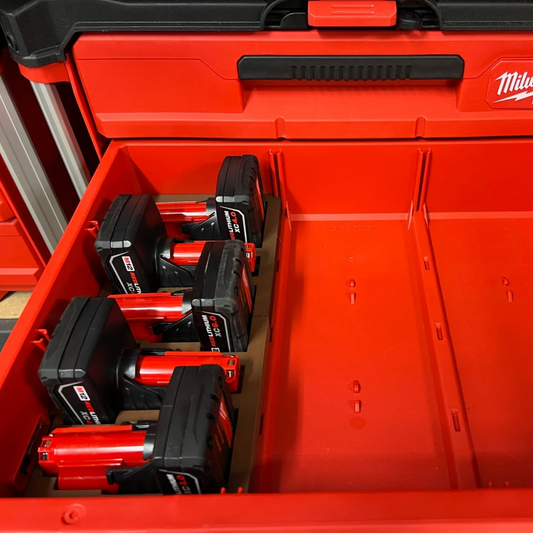 Milwaukee PackOut Drawer M12 XC Insert – Custom Battery Storage Solution