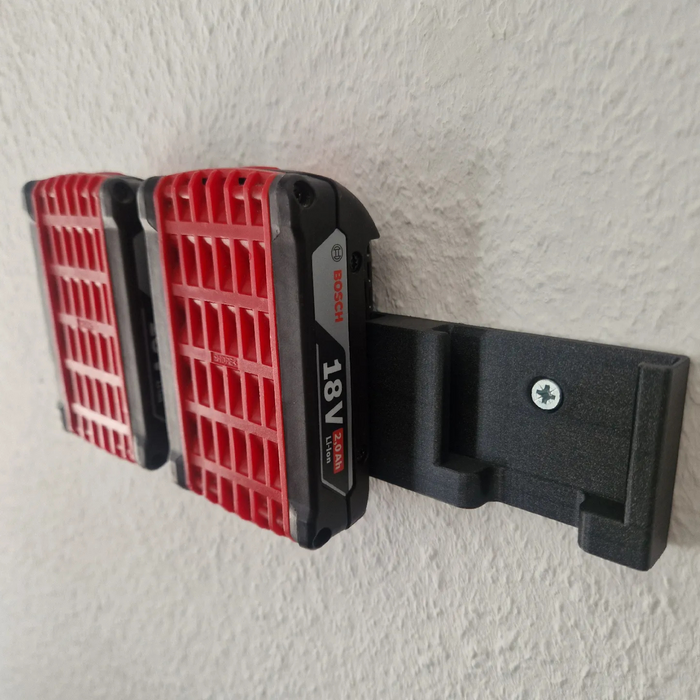 Bosch Professional 18V Battery Wall Mount | 1, 2, or 3 Holder Options | 3D Printed in PETG