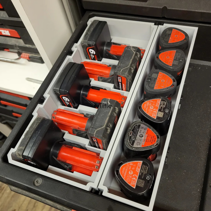 Milwaukee Packout Battery Insert – 5x M12 High Output & 6x 2Ah Battery Holder
