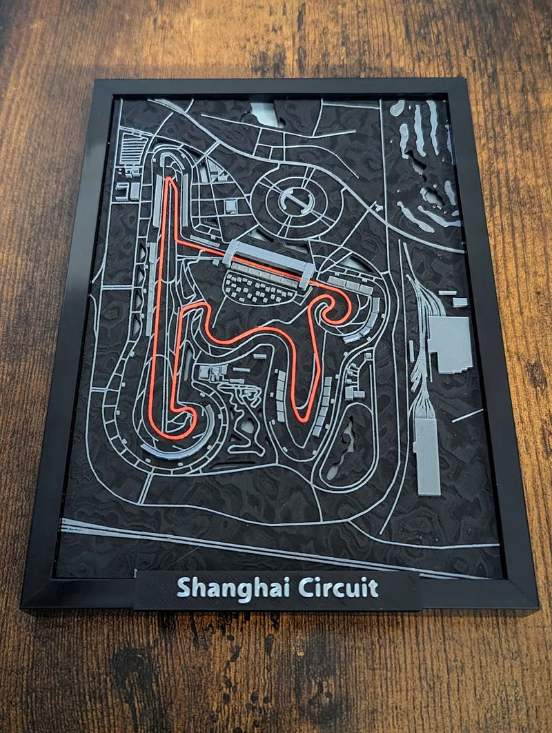 Shanghai Circuit 3D Miniature – Multi-Coloured Track Art & Motorsport Gift