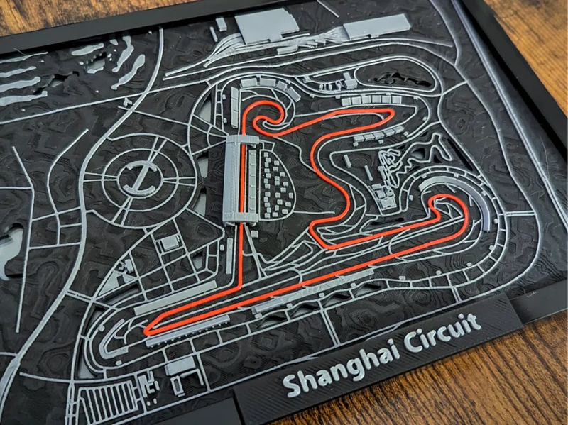 Shanghai Circuit 3D Miniature – Multi-Coloured Track Art & Motorsport Gift
