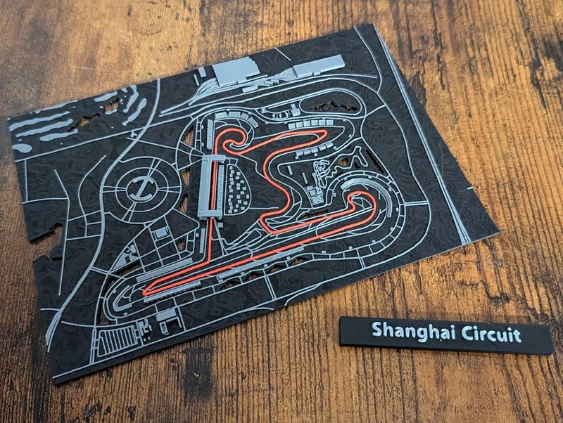 Shanghai Circuit 3D Miniature – Multi-Coloured Track Art & Motorsport Gift