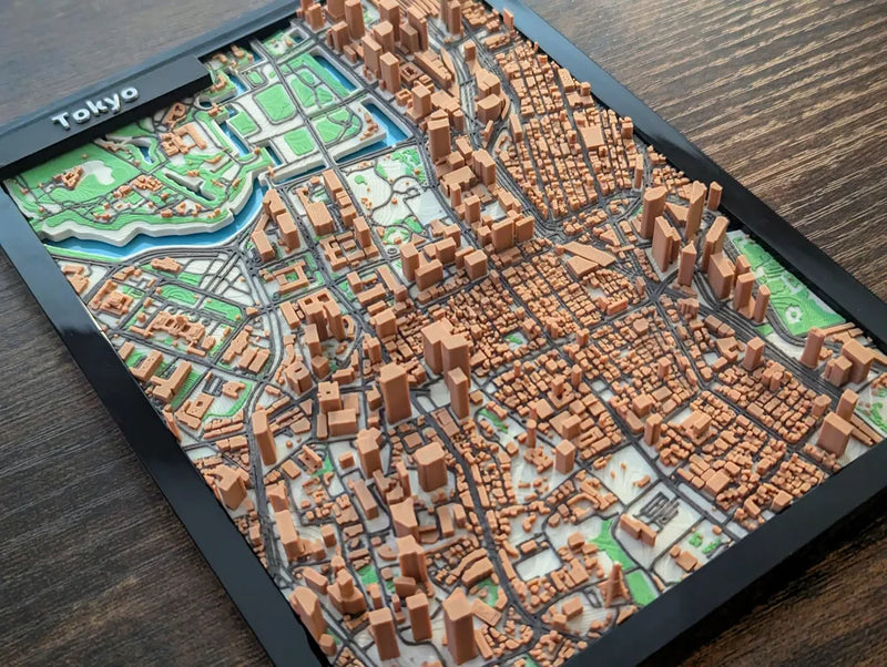 Tokyo Japan 3D Miniature Map – Multi-Coloured City Art & Gift