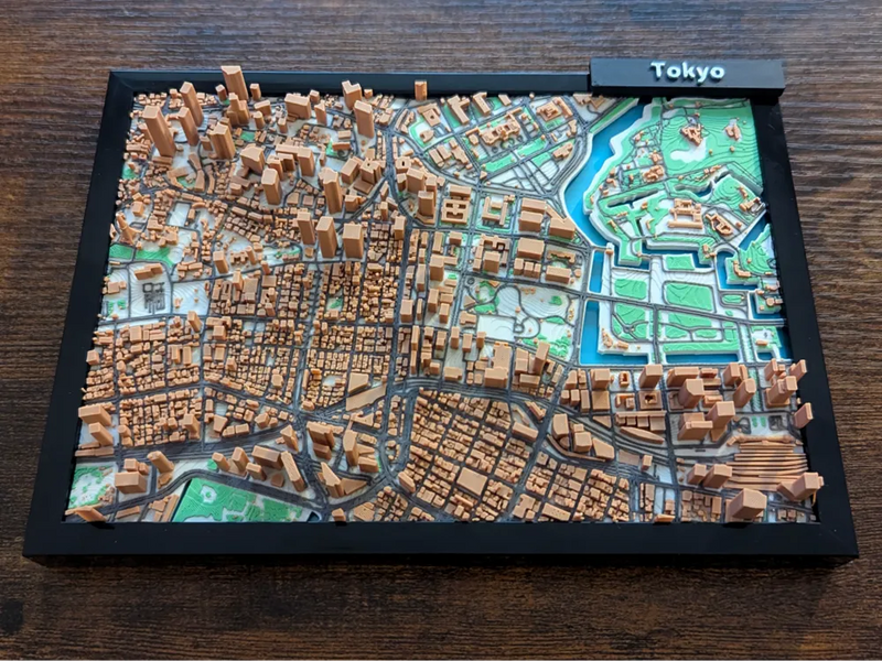 Tokyo Japan 3D Miniature Map – Multi-Coloured City Art & Gift