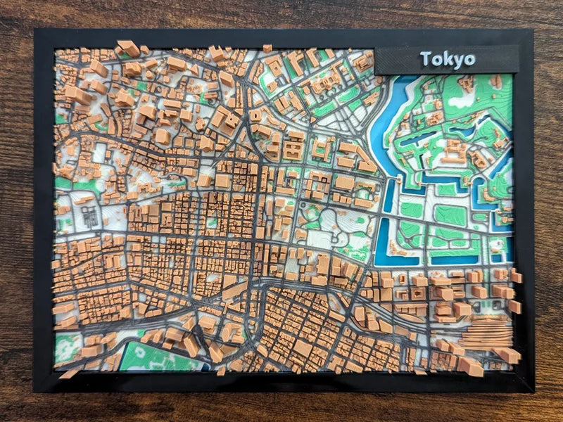 Tokyo Japan 3D Miniature Map – Multi-Coloured City Art & Gift