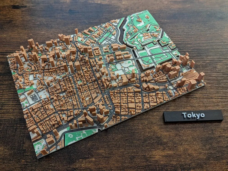 Tokyo Japan 3D Miniature Map – Multi-Coloured City Art & Gift