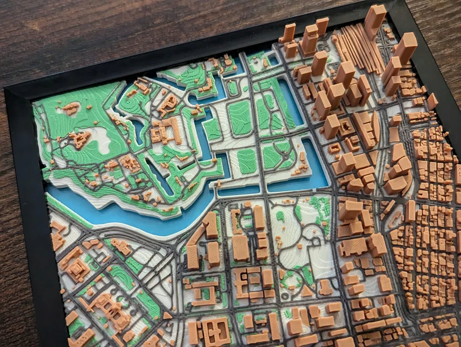 Tokyo Japan 3D Miniature Map – Multi-Coloured City Art & Gift