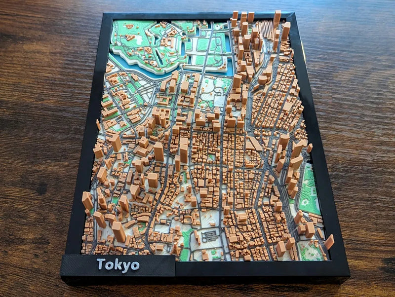 Tokyo Japan 3D Miniature Map – Multi-Coloured City Art & Gift