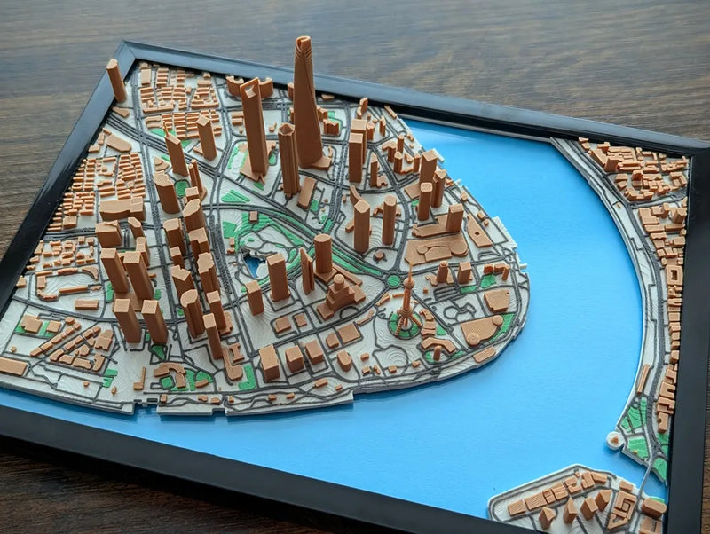 Shanghai China 3D Miniature Map – Multi-Coloured City Art & Gift