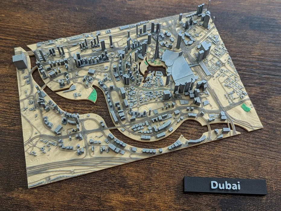 Dubai 3D Miniature Map – Multi-Coloured City Art & Gift