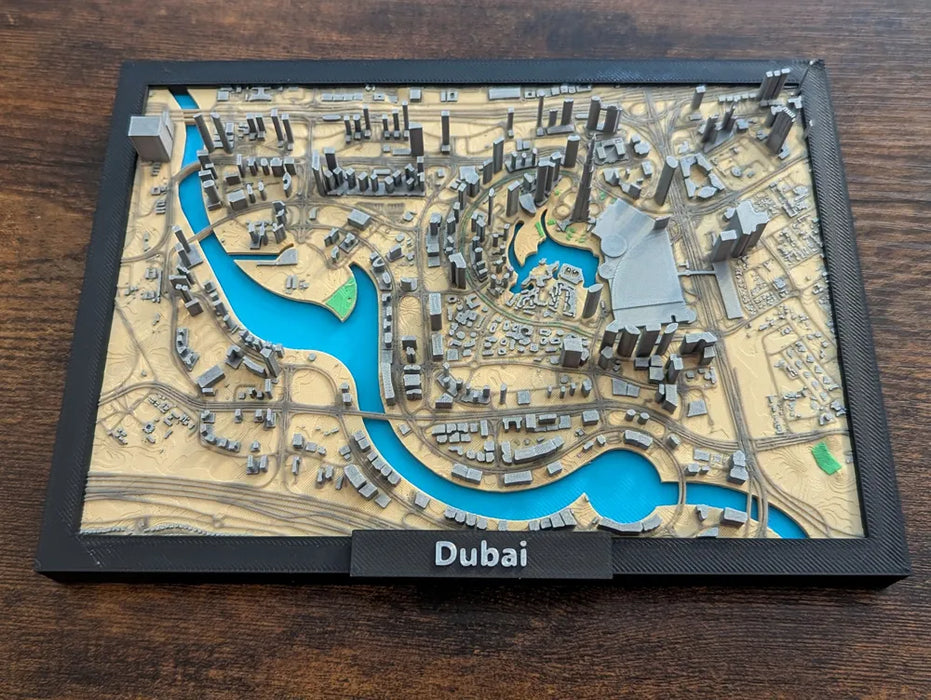Dubai 3D Miniature Map – Multi-Coloured City Art & Gift