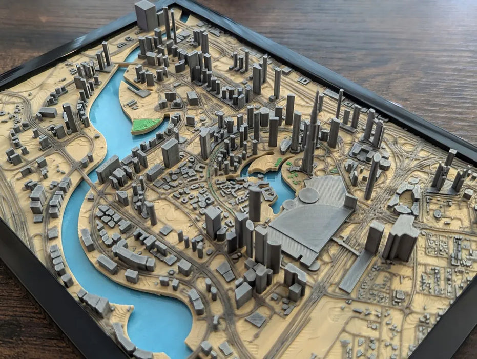 Dubai 3D Miniature Map – Multi-Coloured City Art & Gift