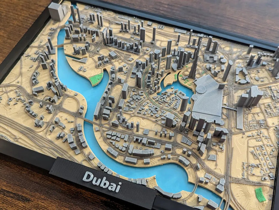 Dubai 3D Miniature Map – Multi-Coloured City Art & Gift