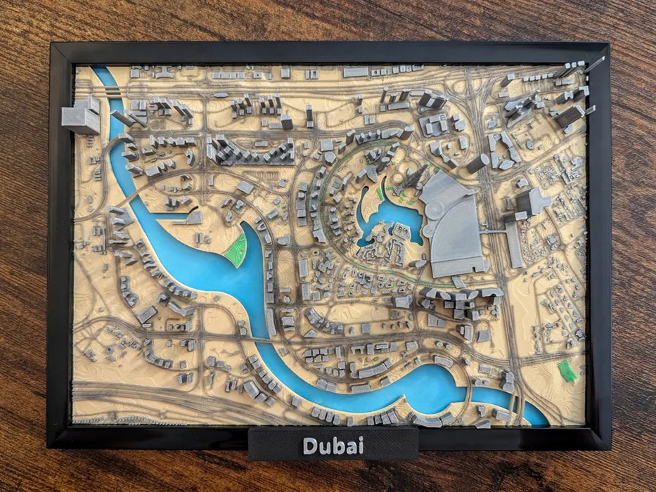 Dubai 3D Miniature Map – Multi-Coloured City Art & Gift