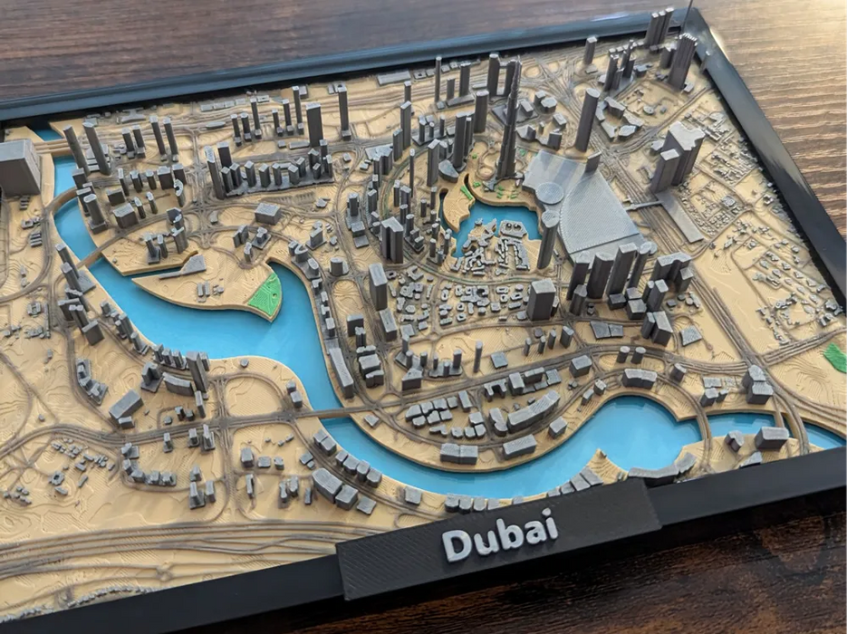 Dubai 3D Miniature Map – Multi-Coloured City Art & Gift