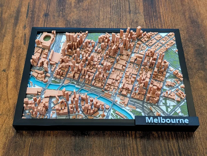 Melbourne Australia 3D Miniature Map – Multi-Coloured City Art & Gift
