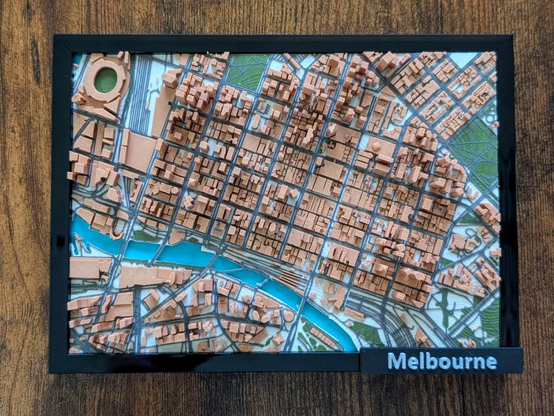 Melbourne Australia 3D Miniature Map – Multi-Coloured City Art & Gift