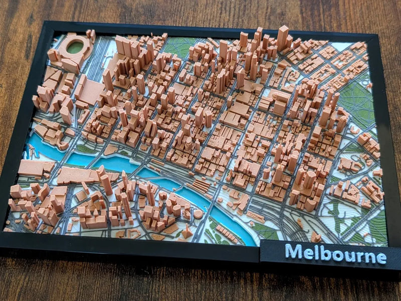 Melbourne Australia 3D Miniature Map – Multi-Coloured City Art & Gift