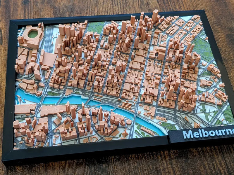 Melbourne Australia 3D Miniature Map – Multi-Coloured City Art & Gift