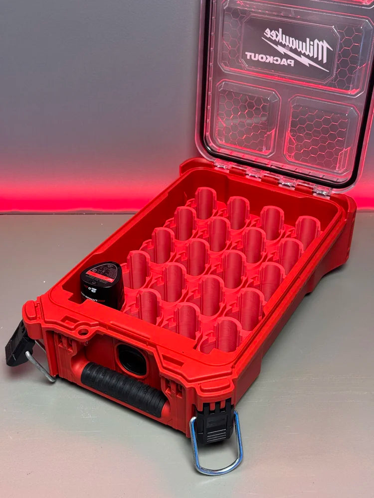 Milwaukee PACKOUT M12 Barrel Battery Holder – 20 Slot