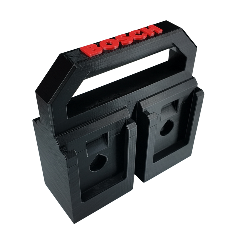 Bosch 18V Battery Caddy – 4-Slot Holder | Portable Battery Carrier