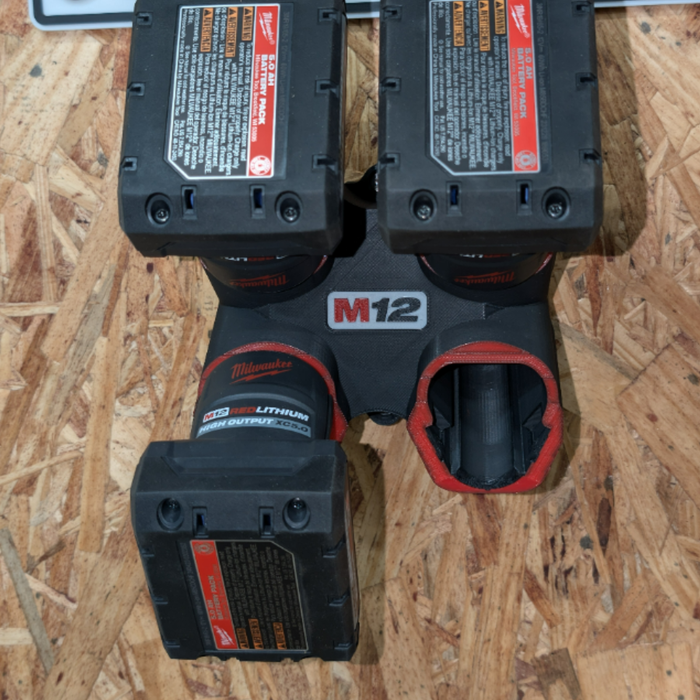 Milwaukee M12 4× Battery Wall Mount – Compact, Clean & Built Tough