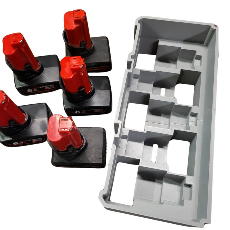 Milwaukee Packout Battery Insert – 5x M12 High Output & 6x 2Ah Battery Holder