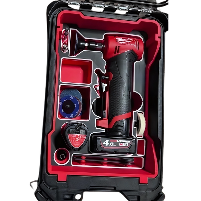 Milwaukee M12 FUEL Angle Grinder Packout Insert – Fits Compact Organiser 4822-8435 | Space for 2 Batteries & Accessories