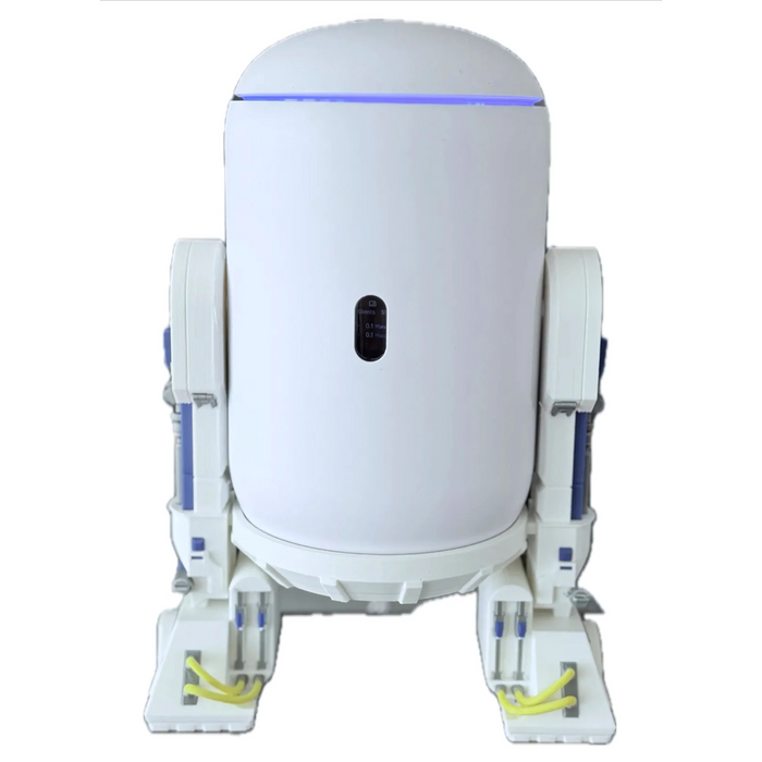 R2-D2 Themed Stand for Unifi Dream Machine – 3D Printed Display for Star Wars Fans & Tech Enthusiasts Turn Your Network Hub into a Galactic Showpiece