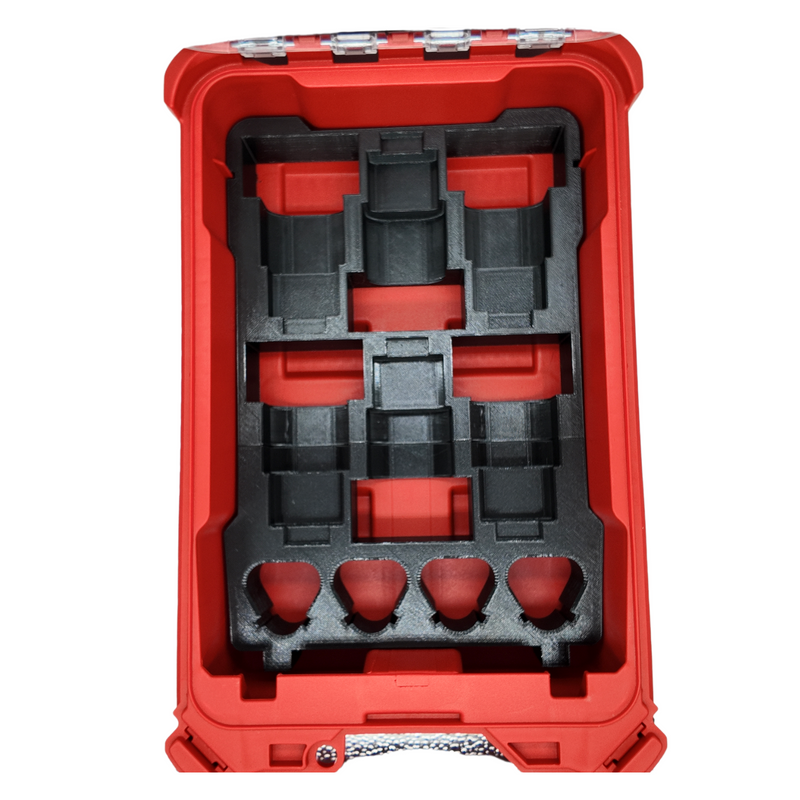 Milwaukee Packout M12 Battery Insert with Hidden AirTag Slot – Holds 10 Batteries