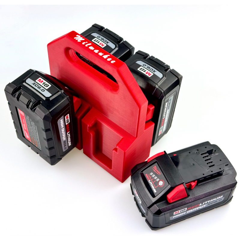 M18 Battery Caddy – 4 or 6 Slot Holder - Store M18 Batteries with This 3D Printed Tool